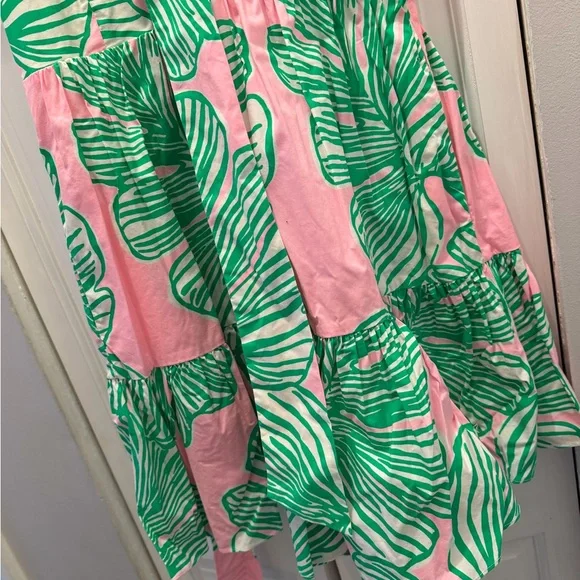 LILLY PULITZER TRISHA STRETCH SHIRTDRESS SIZE 8 WHO LET THE FRONDS OUT EXCELLENT - Picture 3 of 14
